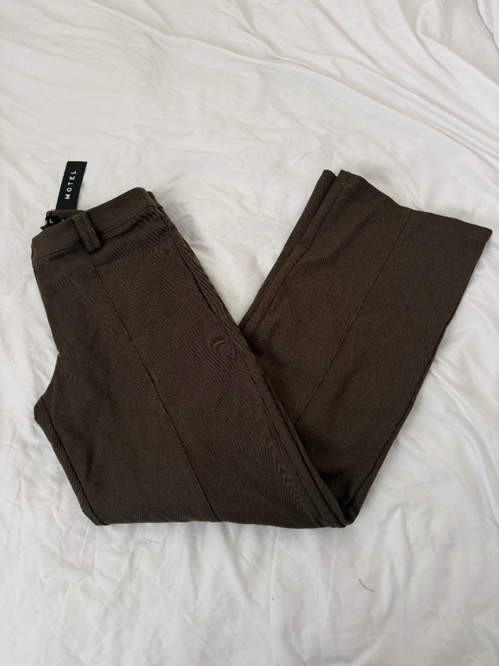 motel avina trouser   size small   details: -NWT -mid-rise -color: dark olive  -